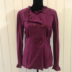 Purple double breasted lightweight jacket